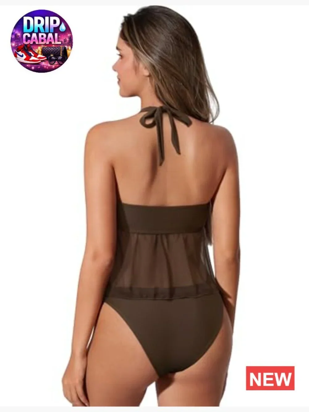 Sexy Halter Tankini Swimsuits Tummy Control Two Piece Bathing Suit